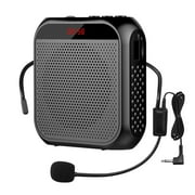 Portable Voice Amplifier Speaker with Headset Microphone | 8W Output | USB/3.5mm AUX Input | 2200mAh Rechargeable Battery | Belt/Clip Mount | Compact Lightweight PA System for Presentations, Outdoor
